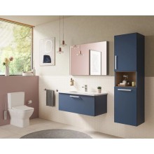 Пенал подвесной темно-синий матовый с бельевой корзиной R VitrA Root 68012