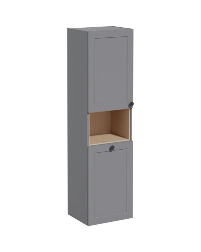 Пенал подвесной серый матовый с бельевой корзиной L VitrA Root Classic 68519