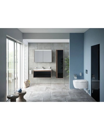 Пенал подвесной черный/сливовое дерево R VitrA Metropole 58203