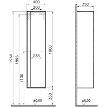 Пенал подвесной черный/сливовое дерево R VitrA Metropole 58203