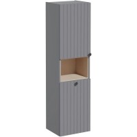 Пенал подвесной серый матовый с бельевой корзиной L VitrA Root Groove 69095