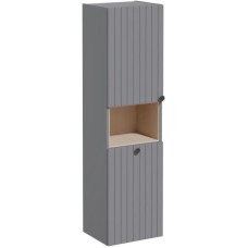 Пенал подвесной серый матовый с бельевой корзиной L VitrA Root Groove 69095