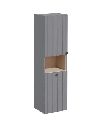 Пенал подвесной серый матовый с бельевой корзиной L VitrA Root Groove 69095