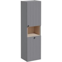 Пенал подвесной серый матовый с бельевой корзиной R VitrA Root Groove 69102