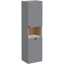 Пенал подвесной серый матовый с бельевой корзиной R VitrA Root Groove 69102