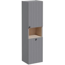 Пенал подвесной серый матовый с бельевой корзиной R VitrA Root Groove 69102