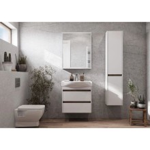 Пенал подвесной белый глянец/дуб эндгрейн R Акватон Нортон 1A249403NT01R