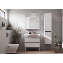 Пенал подвесной белый глянец/дуб эндгрейн R Акватон Нортон 1A249403NT01R