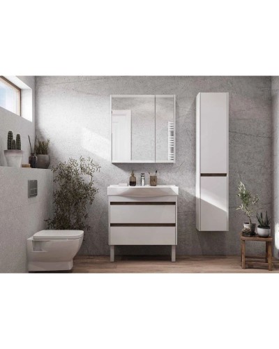 Пенал подвесной белый глянец/дуб эндгрейн R Акватон Нортон 1A249403NT01R