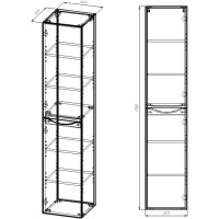 Пенал Vincea Mia VSC-2M170GW-R подвесной R, белый глянец