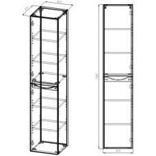 Пенал Vincea Mia VSC-2M170RW-R подвесной R, темный дуб