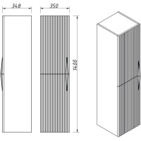 Пенал подвесной графит матовый L Caprigo Novara 35950L-TP810