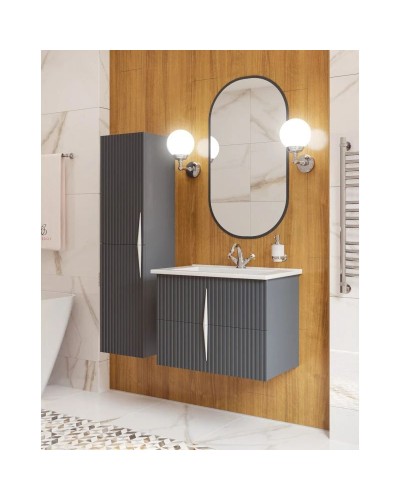 Пенал подвесной графит матовый L Caprigo Novara 35950L-TP810