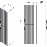 Пенал подвесной белый матовый R Caprigo Novara 35950R-TP811