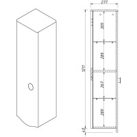 Пенал подвесной капучино глянец L Caprigo Nokturn 1350L-TP019