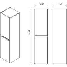 Пенал подвесной дуб рошелье L Caprigo Seattle 34750L-Дуб рошелье