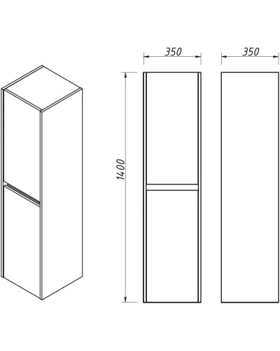 Пенал подвесной дуб эльвезия R Caprigo Seattle 34750R-Дуб эльвезия