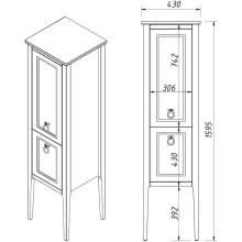 Пенал напольный антарктида R Caprigo Jersey 34350R-TP817