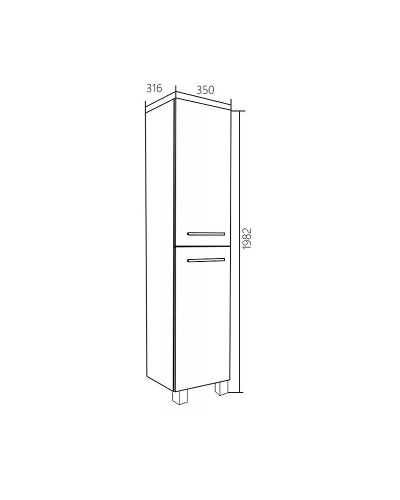 Шкаф пенал 1MarKa Соната 35 L У78469 с бельевой корзиной Белый глянцевый