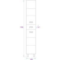Пенал напольный белый глянец L/R Onika Балтика 403220