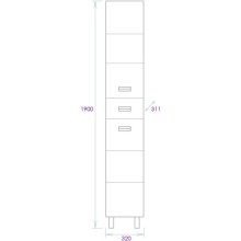 Пенал напольный белый глянец L/R Onika Балтика 403220