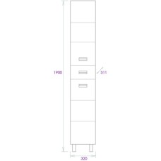 Пенал напольный белый глянец L/R Onika Балтика 403220