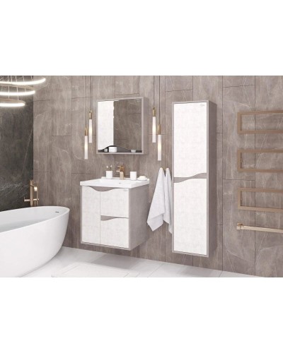 Пенал подвесной светлый камень/бетон крем L/R Onika Брендон 403565