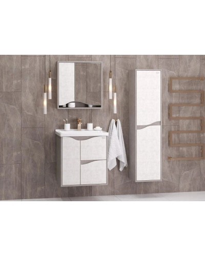 Пенал подвесной светлый камень/бетон крем L/R Onika Брендон 403565