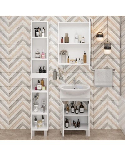 Пенал напольный белый глянец L/R Onika Милтон 403077