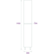Пенал напольный белый глянец L/R Onika Милтон 403077