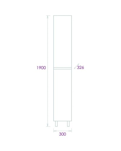 Пенал напольный белый глянец L/R Onika Милтон 403077