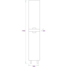 Пенал напольный белый глянец/кастелло L/R Onika Харпер 403567
