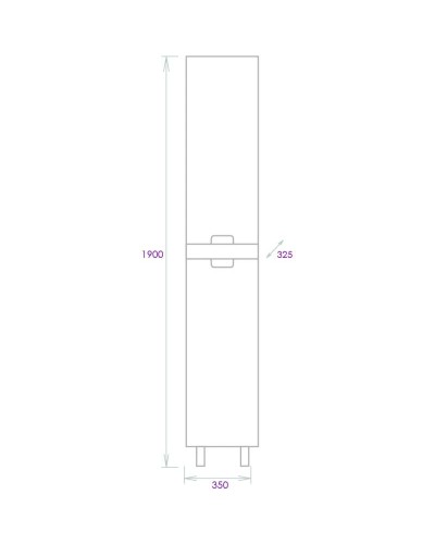 Пенал напольный белый глянец/кастелло L/R Onika Харпер 403567