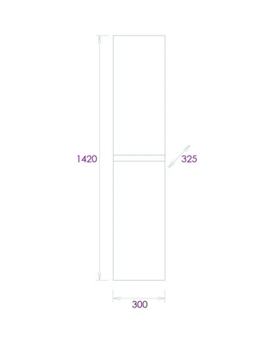 Пенал подвесной белый глянец L/R Onika Эвада 403079