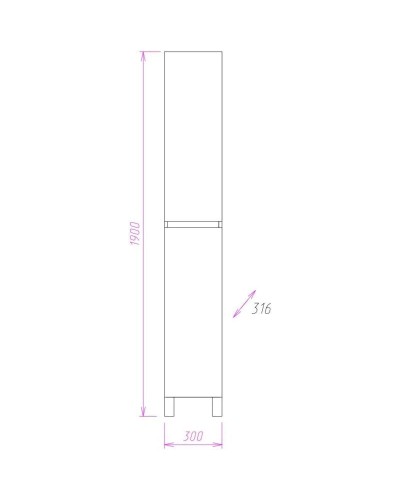 Пенал напольный белый глянец L/R Onika Флорена Элита 403039