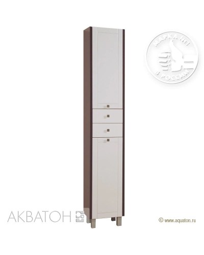 Шкаф-колонна с бельевой корзиной Альпина венге Акватон 1A133603AL500