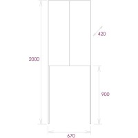 Пенал напольный для стиральной машины белый глянец Onika Милтон 306702