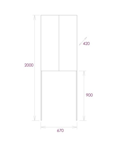 Пенал напольный для стиральной машины белый глянец Onika Милтон 306702