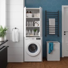 Пенал напольный для стиральной машины белый глянец Onika Милтон 306702