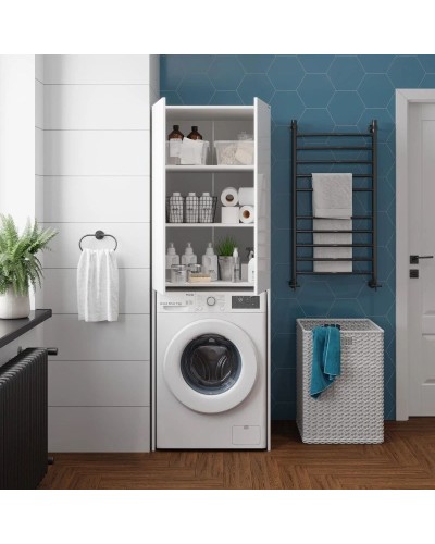 Пенал напольный для стиральной машины белый глянец Onika Милтон 306702