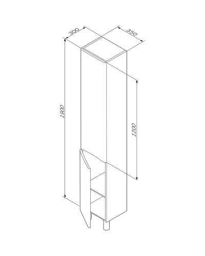 Шкаф пенал AM.PM Like 35 L M80CSL0356WG Белый