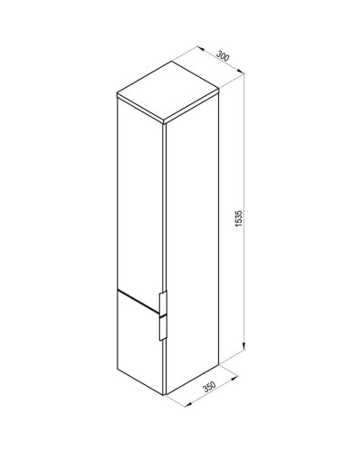 Пенал подвесной белый глянец Ravak SB Rosa II 350 X000001496