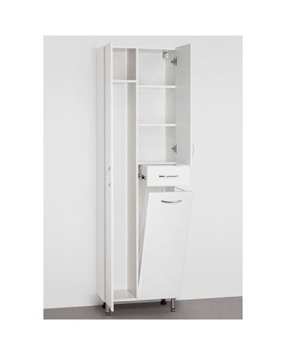 Шкаф пенал Style Line Эко Стандарт 54 с бельевой корзиной Белый