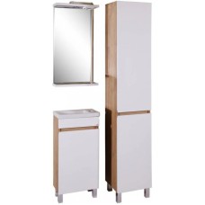 Пенал напольный белый/дуб золотой R ASB-Mebel Марко