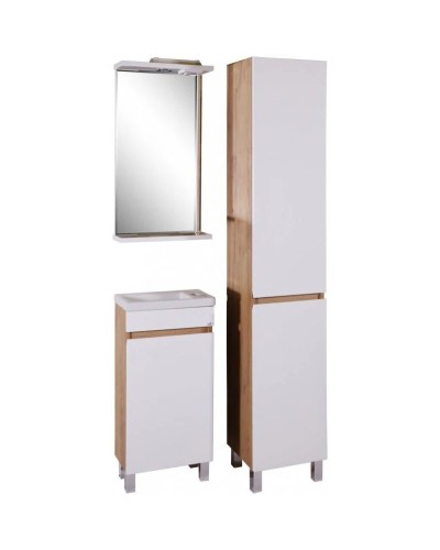 Пенал напольный белый/дуб золотой R ASB-Mebel Марко