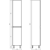 Пенал напольный белый/дуб золотой R ASB-Mebel Марко