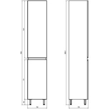 Пенал напольный белый/дуб золотой R ASB-Mebel Марко