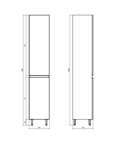 Пенал напольный белый/дуб золотой R ASB-Mebel Марко