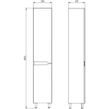 Пенал напольный белый R ASB-Mebel Бари