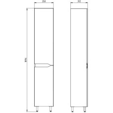 Пенал напольный белый R ASB-Mebel Бари